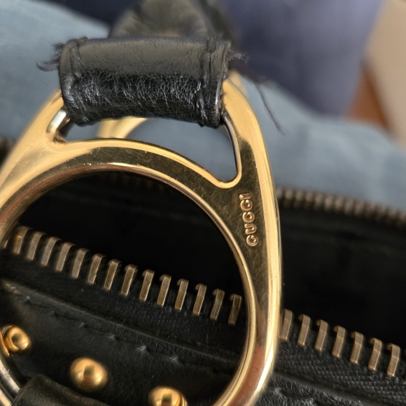 Black and Gold Studded Women's Bag - Picture 3 of 12